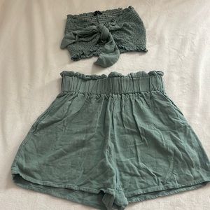 tube top and shorts set